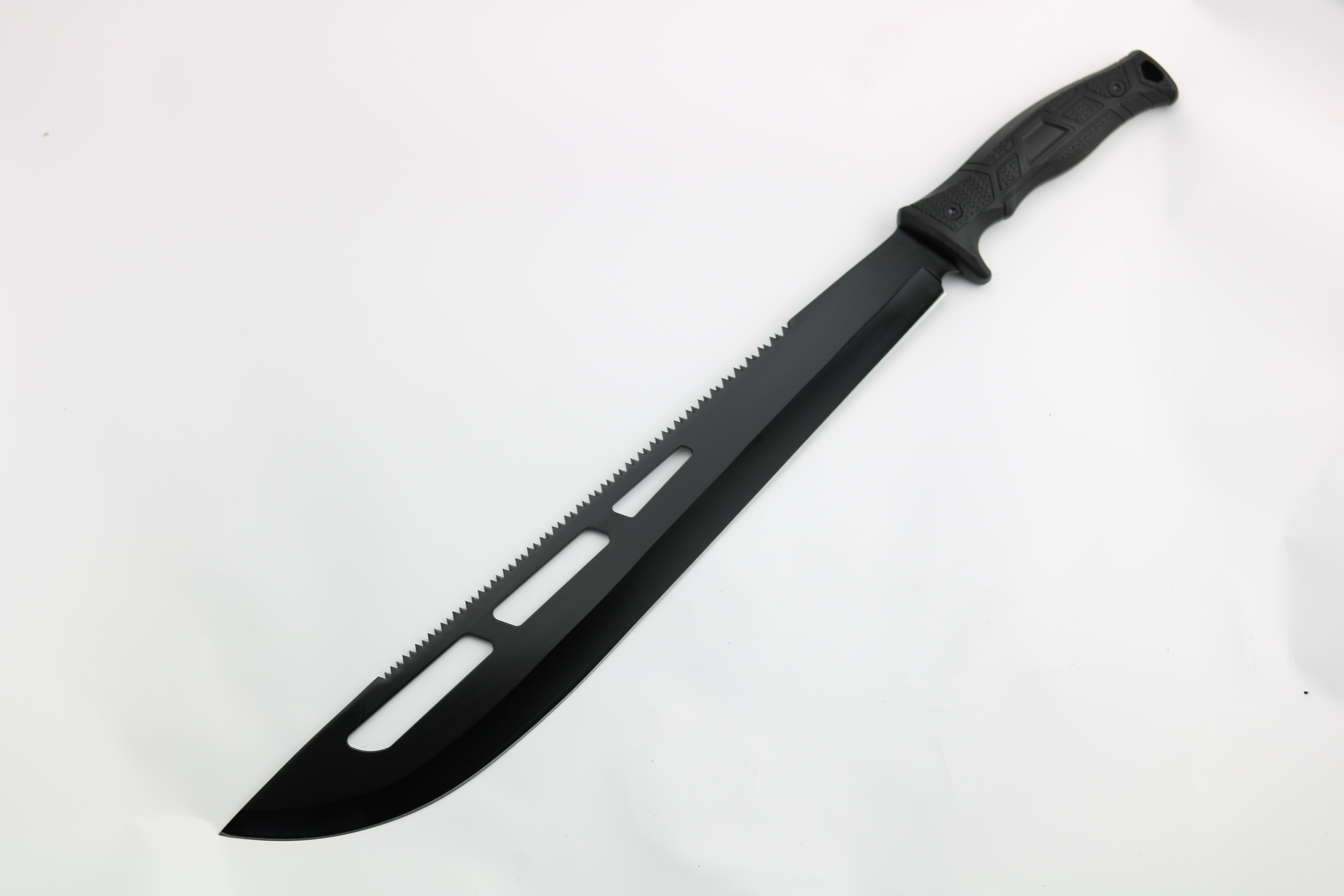 Small Order Free Logo 20.5 Inches Machete with Reverse Serrations Full Tang , Nylon Sheath, Outdoor, Hunt, Camp, Hike, Survival Men Birthday Gift